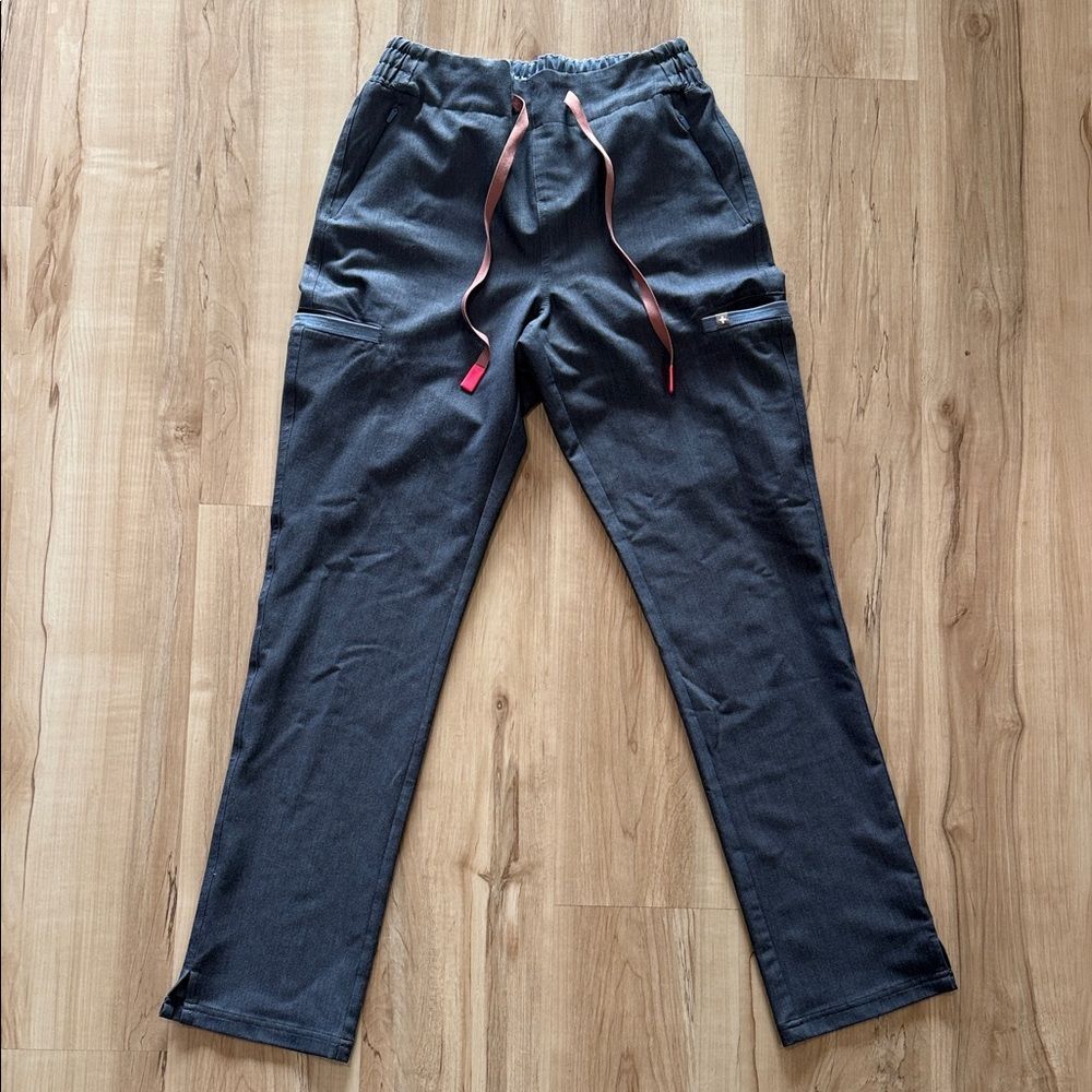 FIGS Heathered denim Kade cargo scrub pants